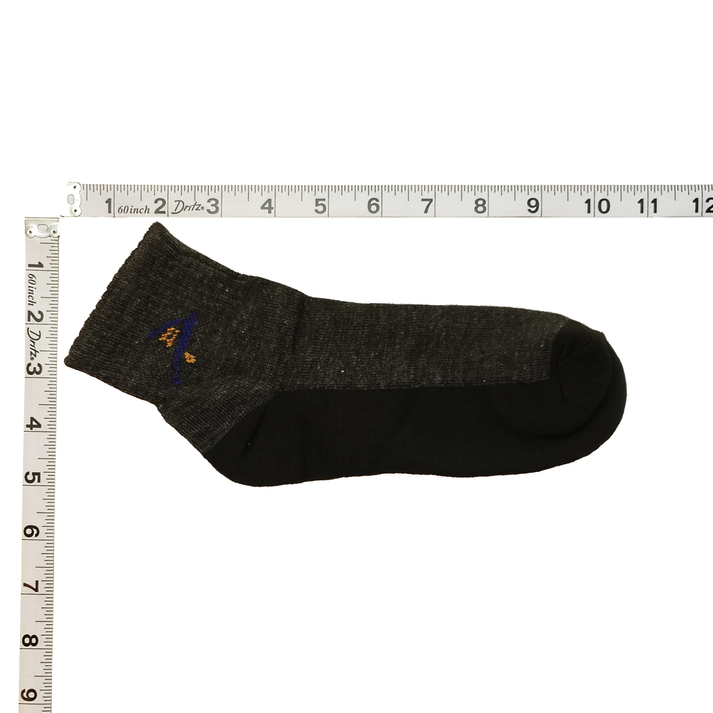 5 Pairs Men's Socks - Gray Top, Black Bottom, Blue & Yellow Design